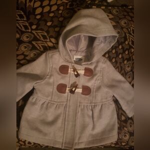0-3 Months Old Navy Gray Hooded Kids Puffer Coat